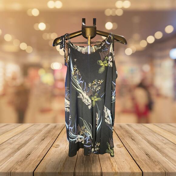 FREE PEOPLE Clear Skies Women's S Small Floral Cold Shoulder Tunic Dress - Picture 3 of 5